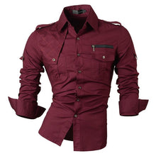 Load image into Gallery viewer, Jeansian Men&#39;s Casual Dress Shirts Fashion Desinger Stylish Long Sleeve Slim Fit 8371 WineRed
