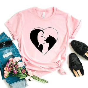cat mom heart Print Women tshirt Cotton Casual Funny t shirt Gift Lady Yong Girl Top Tee 6 Color A-1084