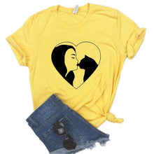 Load image into Gallery viewer, cat mom heart Print Women tshirt Cotton Casual Funny t shirt Gift Lady Yong Girl Top Tee 6 Color A-1084

