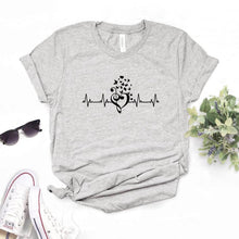 Load image into Gallery viewer, Music Heartbeat butterfly Print Women tshirt Cotton Casual Funny t shirt Gift Lady Yong Girl Top Tee 6 Color A-1102
