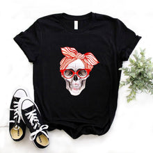 Load image into Gallery viewer, bandana skull Print Women tshirt Cotton Casual Funny t shirt Gift 90s Lady Yong Girl Drop Ship 6 Colors PM-9832
