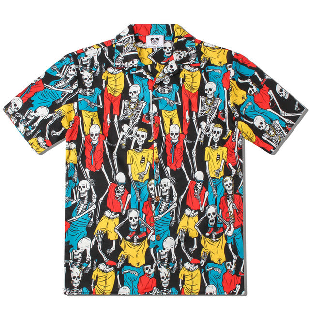OSCN7 2019 Casual Printed Short Sleeve Shirt Men Street Summer Hawaii Beach Women Short Sleeve Shirts Harujuku Mens CS005
