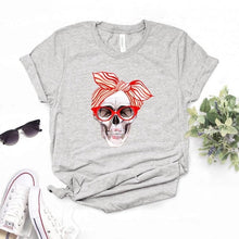 Load image into Gallery viewer, bandana skull Print Women tshirt Cotton Casual Funny t shirt Gift 90s Lady Yong Girl Drop Ship 6 Colors PM-9832
