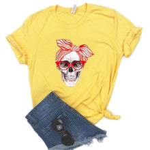 Load image into Gallery viewer, bandana skull Print Women tshirt Cotton Casual Funny t shirt Gift 90s Lady Yong Girl Drop Ship 6 Colors PM-9832
