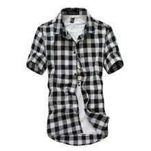 Load image into Gallery viewer, New Men&#39;s Shirts Short Sleeve Plaid Button-Down Summer Casual Tops Tee Mens Rugby Classic Shirts Clothing Hot M-3XL
