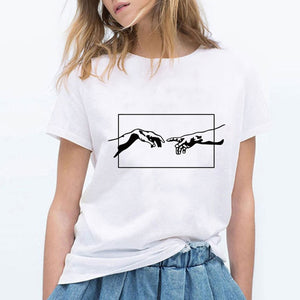 High Quality Fashion AM Coffee PM Red Wine Printing T Shirts Women Fashion Harajuku Trendy Tshirt Cute Loose Gym Cool Ropa Mujer