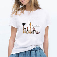 Load image into Gallery viewer, High Quality Fashion AM Coffee PM Red Wine Printing T Shirts Women Fashion Harajuku Trendy Tshirt Cute Loose Gym Cool Ropa Mujer
