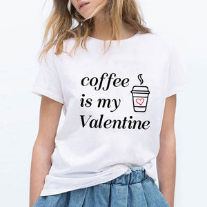 High Quality Fashion AM Coffee PM Red Wine Printing T Shirts Women Fashion Harajuku Trendy Tshirt Cute Loose Gym Cool Ropa Mujer