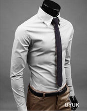 Load image into Gallery viewer, 2019Men Shirt Long Sleeve Fashion Mens Casual Shirts Cotton Solid Color Business Slim Fit Social Camisas Masculina RD464

