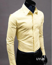 Load image into Gallery viewer, 2019Men Shirt Long Sleeve Fashion Mens Casual Shirts Cotton Solid Color Business Slim Fit Social Camisas Masculina RD464
