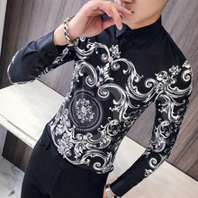 Load image into Gallery viewer, Luxury Royal Shirt Men Casual Slim Fit Long Sleeve Men Paisley Print Shirt Camisa Social Masculina Manga Longa Prom Party Shirt
