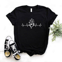 Load image into Gallery viewer, Music Heartbeat butterfly Print Women tshirt Cotton Casual Funny t shirt Gift Lady Yong Girl Top Tee 6 Color A-1102
