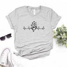 Load image into Gallery viewer, Music Heartbeat butterfly Print Women tshirt Cotton Casual Funny t shirt Gift Lady Yong Girl Top Tee 6 Color A-1102
