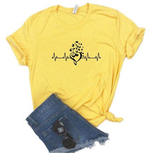Load image into Gallery viewer, Music Heartbeat butterfly Print Women tshirt Cotton Casual Funny t shirt Gift Lady Yong Girl Top Tee 6 Color A-1102
