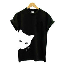 Load image into Gallery viewer, Women Summer T-shirt Cat Cotton Harajuku Slim Short Sleeved  2018 Simple Shirt Sexy Korean Lady  and Girls Tee Tops

