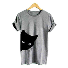 Load image into Gallery viewer, Women Summer T-shirt Cat Cotton Harajuku Slim Short Sleeved  2018 Simple Shirt Sexy Korean Lady  and Girls Tee Tops

