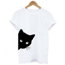 Load image into Gallery viewer, Women Summer T-shirt Cat Cotton Harajuku Slim Short Sleeved  2018 Simple Shirt Sexy Korean Lady  and Girls Tee Tops

