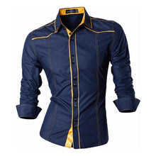 Load image into Gallery viewer, jeansian Spring Autumn Features Shirts Men Casual Long Sleeve Casual Slim Fit Male Shirts Zipper Decoration (No Pockets) Z015
