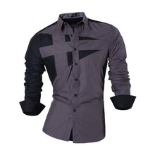 Load image into Gallery viewer, jeansian Spring Autumn Features Shirts Men Casual Long Sleeve Casual Slim Fit Male Shirts Zipper Decoration (No Pockets) Z015
