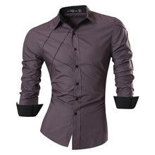 Load image into Gallery viewer, jeansian Spring Autumn Features Shirts Men Casual Long Sleeve Casual Slim Fit Male Shirts Zipper Decoration (No Pockets) Z015
