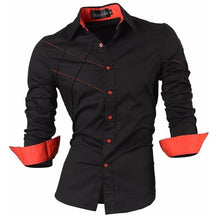 Load image into Gallery viewer, jeansian Spring Autumn Features Shirts Men Casual Long Sleeve Casual Slim Fit Male Shirts Zipper Decoration (No Pockets) Z015
