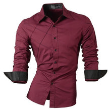 Load image into Gallery viewer, jeansian Spring Autumn Features Shirts Men Casual Long Sleeve Casual Slim Fit Male Shirts Zipper Decoration (No Pockets) Z015
