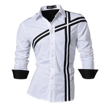Load image into Gallery viewer, jeansian Spring Autumn Features Shirts Men Casual Long Sleeve Casual Slim Fit Male Shirts Zipper Decoration (No Pockets) Z015
