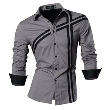 Load image into Gallery viewer, jeansian Spring Autumn Features Shirts Men Casual Long Sleeve Casual Slim Fit Male Shirts Zipper Decoration (No Pockets) Z015
