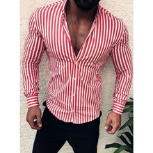 Load image into Gallery viewer, Men&#39;s Casual Shirt Slim Fit Men&#39;s Casual Striped Shirt Long Sleeve Formal Dress Shirts Men Male Clothing Camisa
