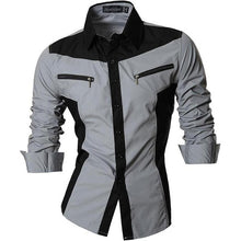 Load image into Gallery viewer, Jeansian Men&#39;s Casual Dress Shirts Fashion Desinger Stylish Long Sleeve Slim Fit 8371 WineRed
