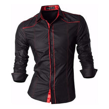 Load image into Gallery viewer, Jeansian Men&#39;s Casual Dress Shirts Fashion Desinger Stylish Long Sleeve Slim Fit 8371 WineRed
