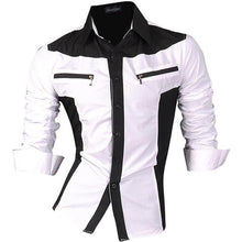 Load image into Gallery viewer, Jeansian Men&#39;s Casual Dress Shirts Fashion Desinger Stylish Long Sleeve Slim Fit 8371 WineRed
