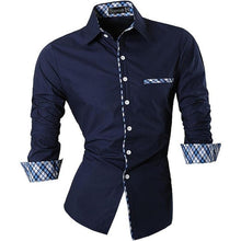 Load image into Gallery viewer, Jeansian Men&#39;s Casual Dress Shirts Fashion Desinger Stylish Long Sleeve Slim Fit 8371 WineRed
