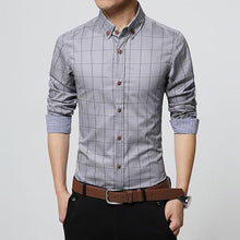 Load image into Gallery viewer, New Autumn Fashion Brand Men Clothes Slim Fit Men Long Sleeve Shirt Men Plaid Cotton Casual Men Shirt Social Plus Size M-5XL

