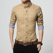 Load image into Gallery viewer, New Autumn Fashion Brand Men Clothes Slim Fit Men Long Sleeve Shirt Men Plaid Cotton Casual Men Shirt Social Plus Size M-5XL
