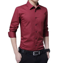 Load image into Gallery viewer, New Men&#39;s Shirt Long Sleeve Casual Shirts Men Dress Slim Solid Business Dress Shirt Spring Autumn Men&#39;s Dress Shirt With Button
