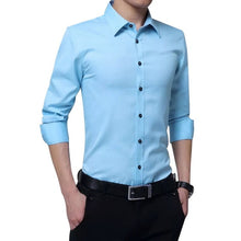 Load image into Gallery viewer, New Men&#39;s Shirt Long Sleeve Casual Shirts Men Dress Slim Solid Business Dress Shirt Spring Autumn Men&#39;s Dress Shirt With Button
