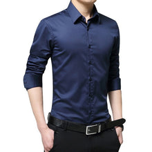 Load image into Gallery viewer, New Men&#39;s Shirt Long Sleeve Casual Shirts Men Dress Slim Solid Business Dress Shirt Spring Autumn Men&#39;s Dress Shirt With Button
