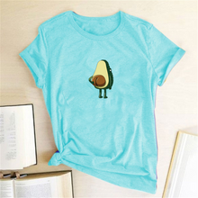 Load image into Gallery viewer, Women Graphic T shirts  Fashion T-shirts 2019 Polyester  Funny Print Avocado frog Tees Short Sleeve Tshirts Girls Gift Tops
