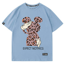 Load image into Gallery viewer, Disney Sweet Mickey Mouse Leopard Letter Cartoon Print O-Neck Pullover Short Sleeve T-Shirt Chic Fashion Women Tee Tops 6 Colors
