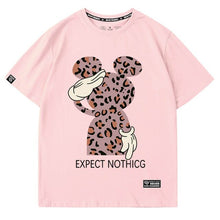 Load image into Gallery viewer, Disney Sweet Mickey Mouse Leopard Letter Cartoon Print O-Neck Pullover Short Sleeve T-Shirt Chic Fashion Women Tee Tops 6 Colors
