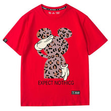 Load image into Gallery viewer, Disney Sweet Mickey Mouse Leopard Letter Cartoon Print O-Neck Pullover Short Sleeve T-Shirt Chic Fashion Women Tee Tops 6 Colors
