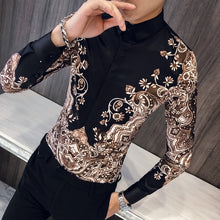 Load image into Gallery viewer, Luxury Royal Shirt Men Casual Slim Fit Long Sleeve Men Paisley Print Shirt Camisa Social Masculina Manga Longa Prom Party Shirt
